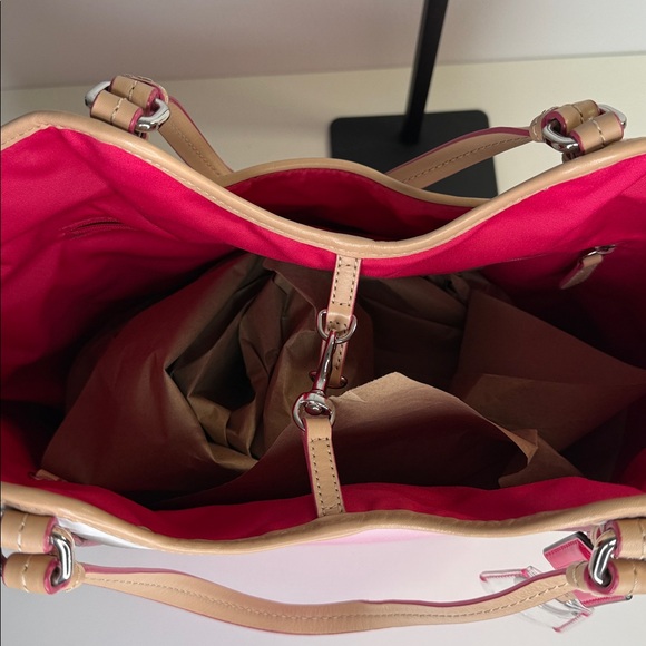 Coach Peyton Ombre tote bag hot pink cream tan purse shoulder ba F29283 - Picture 10 of 12